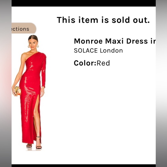 One sleeve red sequin Solace London dress - Picture 4 of 4